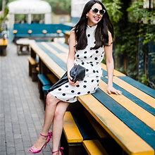 Ann Taylor Dresses | Polka Dot Dress | Color: Black/White | Size: 0