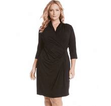 Karen Kane Sleek Flattering Silhouette Cascade Faux Wrap Dress Plus 0X