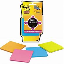 Post-It Notes Super Sticky - Full Adhesive Notes, 3 X 3, Assorted Bright Colors, 4/Pack - Sold As 1 Pack - Holds Longer And Stronger, Yet Removes Cle
