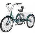 MOPHOTO Adult Tricycles Three Wheel Cruiser Bike 7 Speed, Adult Trikes 24/26 Inch Wheels Low Step-Through, Three-Wheeled Bicycles For Women, Men,