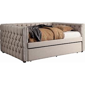 Suzanne Ivory Full Daybed With Trundle, Beige Transitional Daybeds From Furniture Of America