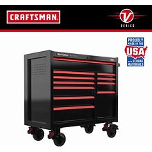 CRAFTSMAN V-Series 41-In W X 40-In H 11-Drawer Steel Rolling Tool Cabinet (Black) | CMSTVS4111BK