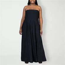 24Seven Comfort Apparel Plus Sleeveless Maxi Dress | Black | Plus 1X | Dresses Maxi Dresses