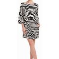 Trina Turk Dresses | Trina Turk | Womens Zebra Bell Sleeve Dress | Euc | Size 0 | Color: Black/White | Size: 0