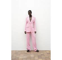 Zara High Waist Flowy Pants Pale Pink Size L
