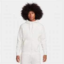 Men's Nike Sportswear Club Fleece Full-Zip Hoodie, Size: Large, White