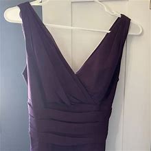 David's Bridal Dresses | Surplice Tank Long Chiffon Bridesmaid Dress | Color: Purple | Size: 4