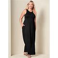 Women's Maxi Dress With Pockets Dresses Knit - Black, Size 1X By Venus