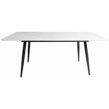 Sintered Stone Three-Color Dining Table Modern Style 4 Legs Table For Dining Room - White 55.1"L X 31.5"W X 29.5"H Without Chairs