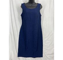 Danny & Nicole Women's Blue Midi Sleeveless Blue Textured Dress Size