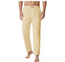 Giftesty Mens Cargo Pants Clearance Men's Cotton-Linen Loose Casual Lightweight Elastic Waist Pants Home Pants