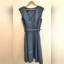 Talbots Dresses | Wool Talbots Dress With Pockets! Structured, Lined, Removable Belt, Back Zipper | Color: Gray | Size: 4