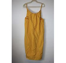 ARAKS Ladies Mustard Yellow Cotton Sleeveless Knee Length Shift Dress XS NEW