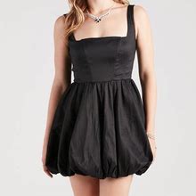 Windsor Tegan Taffeta Corset Party Bubble Dress In Black | Size: Medium | Knit Fabric/Woven Fabric