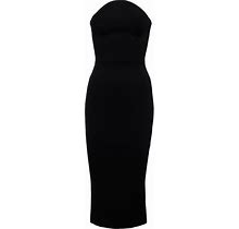 Khaite, Strapless Ribbed Midi Dress, Women, Black, M, Dresses, Materialmix