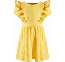 Epic Threads Little Girls Textured Ruffled Dress, Created For Macy's - Miami Yellow - Size 4T