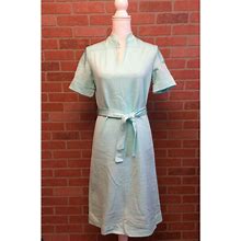 Vintage Dresses | Vintage 60S Butte Knit Dress Size 10 Midi Sheath Belted Mint Green Short Sleeve | Color: Green | Size: 10