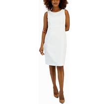Kasper Women's Jacquard-Texture Seamed Sheath Dress - Lily White - Size 8