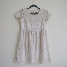 Cream Lace Babydoll Dress | Color: Cream/Red/White | Size: S
