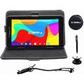 7" Quad Core 2GB RAM 32GB Storage Android 12 Tablet With Black Leather Case/ Pop Holder And Pen Stylus", Black | Back To College | Dorm Essentials