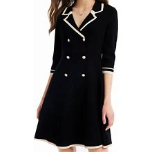 GOELIA Mini Sweater Dress For Women, Button Up 3/4 Sleeve Knit Dresses For Teacher Work Business