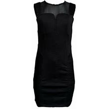 Eighth SIN Women's Sleeveless Sheer Insert Pencil Dress Medium Black