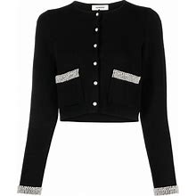 SANDRO - Faux Pearl-Embellished Jacket - Women - Nylon/Recycled Viscose - 2 - Black