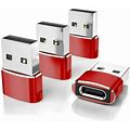4-Pack USB C Female To USB Male Adapter For Most Device,Red