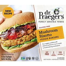 Dr. Praeger's Veggie Burgers, Gluten Free, Mushroom Risotto - 4 Ea