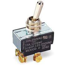 Carling Technologies Toggle Switch: DPST, 4 Connections, On/Off, 10A @ 250V AC/15A @ 125V AC, Screw Model: 2GK54-73