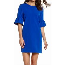 Nordstrom Dresses | Bell Sleeve Shift Dress W/ Keyhole Back | Color: Blue | Size: M
