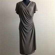 Talbots Geometric Patterned Faux Wrap Dress Size Small
