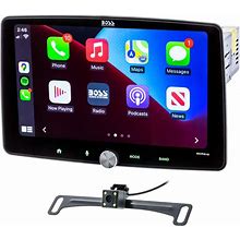 Boss Audio BCPA10RC Digital Media Receiver With 10" Floating Capacitive Touchscreen, Apple Carplay And Android Auto With Backup Camera