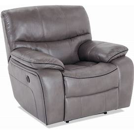 Avenger Power Recliner In Gray | Memory Foam | USB Port | Transitional Recliners Polyester/Polyurethane By Bob's Discount Furniture