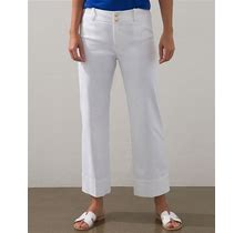 Women's Trapunto Wide Leg Cropped Pants In White Size 6 | Chico's