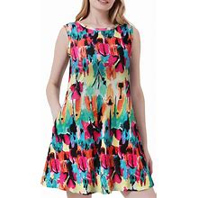 Scotamalone Summer Dresses For Women 2023 Beach Floral Tshirt Sundress Sleeveless Pockets Casual Loose Tank Dress