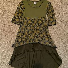 5/ $20 Girls 10 High Low Layered Dress | Color: Green | Size: 10G