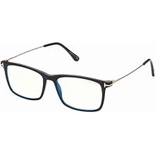 Eyeglasses Tom Ford FT 5758 -B 001 Shiny Black, Rose Gold"T" Logo/Blue Block