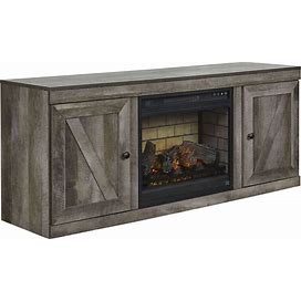 Ashley Wynnlow Gray 60" TV Stand With Electric Fireplace, Gray Transitional Consoles From Coleman Furniture