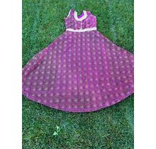Bollywood Dark Purple Dress Gown Self Print Shimmering Indian Diwali