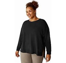 Plus Size Off Duty Pullover (Black) Womens Clothing