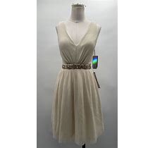 BCX Womens Ivory Sleeveless V Neck Mini Fit + Flare Party Dress Juniors Size: 3