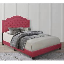 Sleepy's King Upholstered Bed Frame & Headboard | Pink | Harley Upholstered Bed