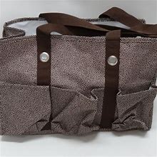 Thirty-One Bags | Thirty-One Brown Pin Dots Organizing Med Util Tote | Color: Brown/White | Size: Medium