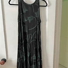 Loft Dresses | Loft Dress Size M Green And Black Floral | Color: Black/Green | Size: M