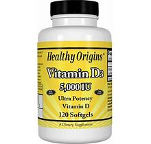 Healthy Origins Vitamin D-3 5000 IU 120 Softgels