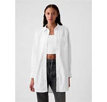 Women's Organic Cotton Weekend Tunic Shirt By Gap Optic White Size L