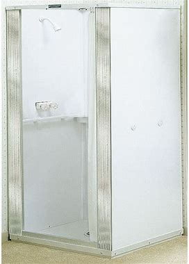 Mustee Shower Stall,Thermoplastic,Center Drain 80