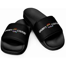 Men's QMUNITY COUTURE Slide Sandals | LGBTQ Pride | Pride Shoes | Pride Apparel | Gay Pride | Pool Beach Shoes | Sandals | Slip-On Shoes