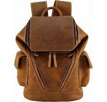 The Top | Leather Backpack In Brown For School & Work, Light Brown